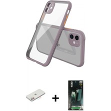 Pileli Store Pilelistore™ iPhone 12 Mini Kılıf Nova Asil Özel Seri - Şeffaf 360 Full Body Arka Koruyucu + Renkli Kamera Lens Koruma Cam - Pe