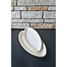 Elegancev Seramik 2 Li Kayık Tabak Seti -Salata Tabağı-Çerezlik