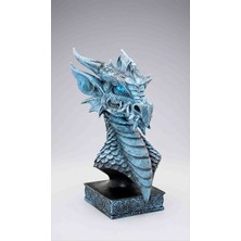 Wolawood Mistik Dizayn Ejderha Büstü 30-Cm Mitolojik Figür Dekoratif Biblo Büyük Boy Polyester Dragon Heykel Baş Sanat Fantastik Hediyelik Dekor