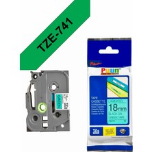 Puun Brother TZE-S741 18MM*8MT Yeşil Üzerine Siyah Güçlü Yapışkanlı Laminasyonlu Muadil Etiket (Tze Tape)