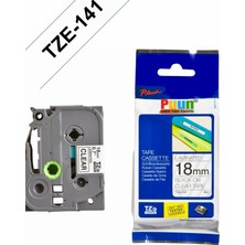 Puun Brother TZE-141 18MM*8MT Şeffaf Üzerine Siyah Laminasyonlu Muadil Etiket (Tze Tape)