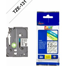 Puun Brother TZE-131 12MM*8MT Şeffaf Üzerine Siyah Laminasyonlu Muadil Etiket (Tze Tape)