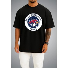 Bahriyeli Collection Oversize Off Campus Briar University Hawks Graham 44 Göğüs ve Sırt Baskılı Unisex T-Shirt