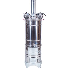 Metehan 60 Litre 3 Demlikli Semaver Çelik Malzeme ile Gri Renk 5 kg Ağırlığında Kolay Temizlenebilir 561
