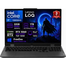 Lenovo Loq 15IRX10 83JE00JQTR-02 I7-13650HX 32GB Ddr5 1tb SSD RTX5060 8gb Tgp 100W 15.6" IPS 144Hz Freedos
