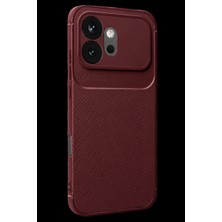 Nerm Huawei Honor 600 Auto Focus Karbon Kapak - Bordo