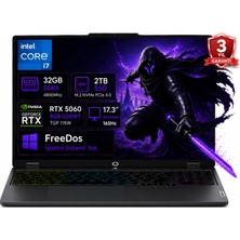 Lenovo Loq 17IRX10 83JH00CNTR-03 I7-13650HX 32GB Ddr5 2tb SSD RTX5060 8gb Tgp 115W 17.3" IPS 165Hz Freedos