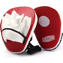 Cyclone Boks Lapa Çift Ellik Kırmızı PU Deri Kick Boks Muay Thai İçin Özel Tasarım Darbe Yastığı