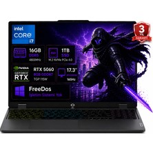 Lenovo Loq 17IRX10 83JH00CNTR I7-13650HX 16GB Ddr5 1tb SSD RTX5060 8gb Tgp 115W 17.3" IPS 165Hz Freedos Taşınabilir Bilgisayar