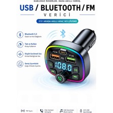 Neffo Bluetooth Araç Çakmaklık FM Transmitter | 48W PD Hızlı Şarj | Çift Mikrofon | Araç Şarj Cihazı