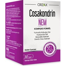 Orzax Cosakondrin Nem 30 Tablet Yumurta Kabuğu Zarı ve Hyaluronik Asit İçeren Türkiye Menşeli