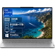 Lenovo Thinkbook 14 21SG00L8TX-04 I5-13420H 32GB Ddr5 512GB+1TB SSD Wuxga 14" IPS 60Hz Freedos