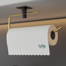 Bino Gold Paslanmaz Dolu Çelik Kağıt Rulo Havluluk Yapışkanlı Tasarım Altın Renkli Şık Aksesuar