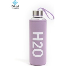 Tohana H2o Kılıflı Cam Matara 500 Ml Mor