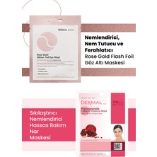 Dermal 3 Katmanlı Rose Göz Maskesi ve Nemlendirici ve Yumuşatıcı Nar Özlü Kolajen Maske