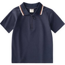 Cigit Polo Yaka T-Shirt 2-10 Yaş Lacivert