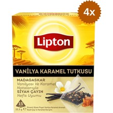 Lipton Vanilya Karamel Aromalı Piramit Poşet Çay 15'li x 4 Adet