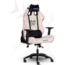XMAX Beyaz Oyuncu Koltuğu Ergonomik Tasarım ile Konforlu Destek Sağlayan Kumaş Malzeme