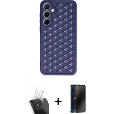 Pileli Store Pilelistore™ Galaxy A35 5g Kılıf Zirve Form - Siyah 3D Antistatik Hayalet Cam Ekran Koruyucu + Kamera Lens Koruma Cam - Sf
