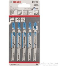 Bosch  - Kademeli Artan Dişli Seri Metal İçin T 123 Xf Dekupaj Testeresi Bıçağı - 5'Li Paket