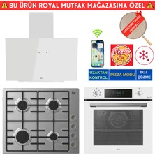 Hoover Falco Telefon Bağlantılı Beyaz Ankastre Set (HO3158W+ HHW6LMX/TK  Inox Emaye + HDG6C2GWTK )