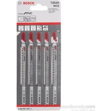 Bosch  - Temiz Kesim Serisi Pvc İçin T 302 H Dekupaj Testeresi Bıçağı - 5'Li Paket