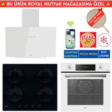 Hoover Genova Telefon Bağlantılı Beyaz Ankastre Set (HO3158W+ HVW6MBB Siyah + HDG6C1GWTK)
