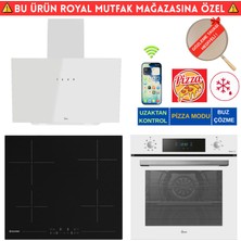 Hoover Milano  Telefon Bağlantılı Elektr. Vitro. Beyaz Ankastre Set (HO3158W+ HH64CCB + HDG6C1GWTK)