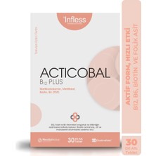Infless Acticobal B12 Plus – Metilkobalamin, Folik Asit, Biotin, B6 Içeren 30 dil altı tablet