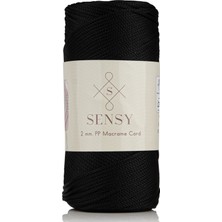 Sensy Premium Siyah Renk 2 mm Makrome İpi 200 gr %100 PoliPropilen ile Hobi Projeleri İçin