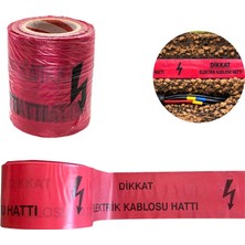 Titi Elektrik Kablosu Hattı Emniyet Şeridi Ikaz Bandı Kırmızı 15CM 250MT