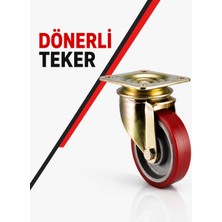 İmtek 125X40 Dökümüstü Poliüretan Dönerli Teker
