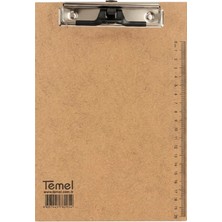 Temel A5 Ahşap Sekreterlik Metal Klipsli Kalem Tutma Aparatlı