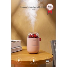 Torima Hava Nemlendiricisi Buhar Makinesi Led Işıklı Odun Ateşi Efektli 280 ML H16 Pembe