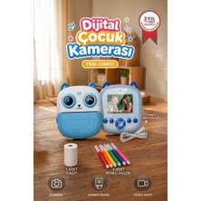 Torima Dijital Fotoğraf Makineleri Çocuk Termal Resim Kağıt Baskılı Yazıcı Kamera Video Makinesi CMR21 Mavi