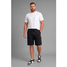 DeFacto Relax Fit Düz Paça Büyük Beden Siyah Şort H2058AX26SM