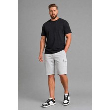 DeFacto Relax Fit Düz Paça Büyük Beden Gri Şort H2058AX26SM