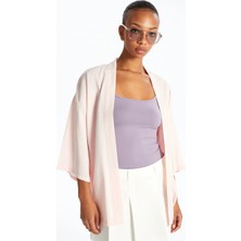 Lcw Vision Pembe Şal Yaka Oversize Kadın Kimono