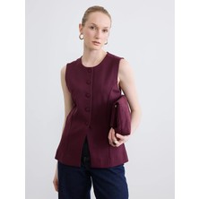 LC Waikiki Lcw Everyday Bordo Bisiklet Yaka Kadın Yelek