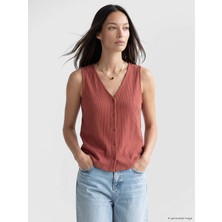 LC Waikiki Lcw Everyday Mercan V Yaka Müslin Kadın Yelek