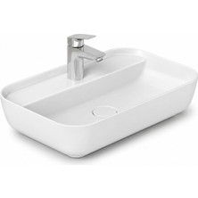 Dura Bagno Nexus Çanak Lavabo 60X40 Cm. Batarya Delikli Tezgah Üstü Beyaz | 5850
