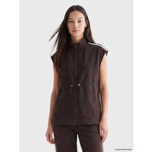 Lcw Modest Kahverengi Dik Yaka Oversize Kadın Yelek