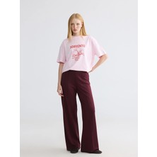 Lcw Modest Mürdüm Beli Lastikli Soft Touch Kadın Eşofman Altı