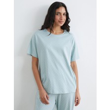 Lcw Dream Yeşil Bisiklet Yaka Puantiyeli Kadın Pijama Takım