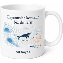 Tupya Gift Oşinografi Uzmanına Hediye Deniz Sıcaklığı Akıntı Balina Göçü Okyanus Baskılı Kupa Bardak