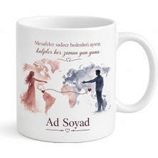 Tupya Gift Uzak Mesafe Ilişkisi Hasret Özlem Kupası Sevgiliye Özel Hediye Bardak