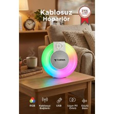 Torima Bluetooth Hoparlör Rgb Işıklı Kablosuz Speaker D65 Beyaz