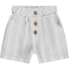 Civil Baby Çizgili 6-18 Ay Şort - Ekru