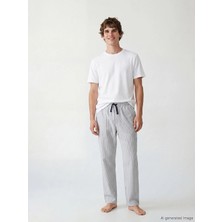 LC Waikiki Lc Waıkıkı Gri Çizgili Erkek Pijama Altı