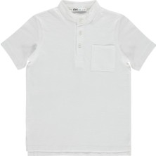 Civil Boys Yarım Patlı Cepli 10-13 Yaş Tişört - Beyaz